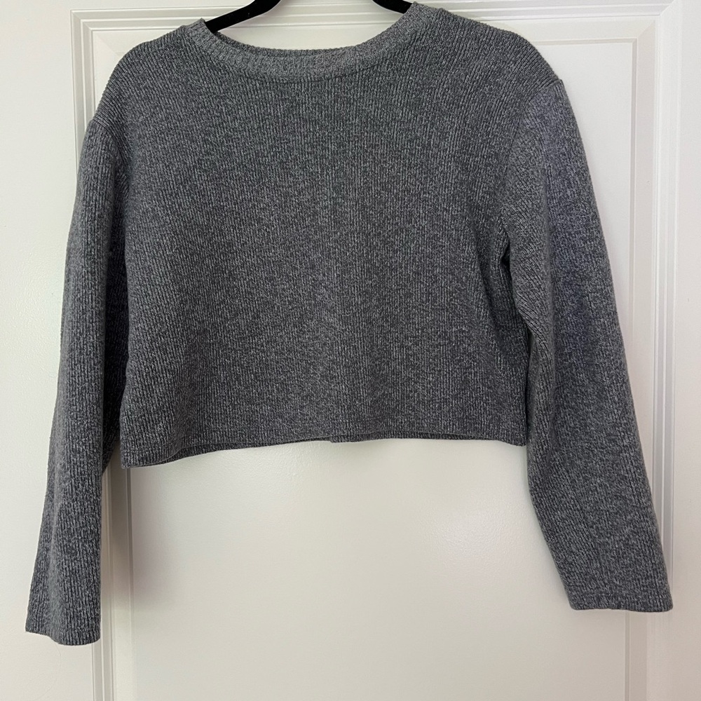 Zara Gray Crop Sweater - Picture 3 of 3